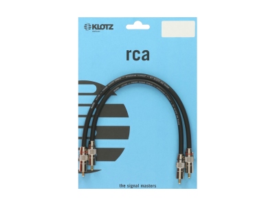 supreme RCA cable with solid chrom RCA plugsgold-plated contacts - 0.3 m - 2 pieces (1 blister)