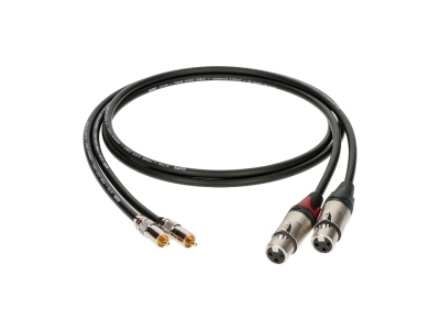 supreme RCA cable with straight RCA and XLR female plugs gold-plated contacts - 3 m - 2 pieces (1 blister)