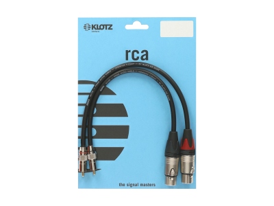 supreme RCA cable with straight RCA and XLR female plugsgold-plated contacts - 10 m - 2 pieces (1 PE bag)