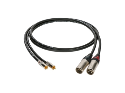 supreme RCA cable with straight RCA and XLR male plugs gold-plated contacts - 5 m - 2 pieces (1 PE bag)