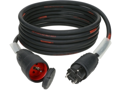 TITANEX H07RN-F power cable 3G 2.5 mm²Schuko M/F - solid rubber - 16 A - 2.5 m