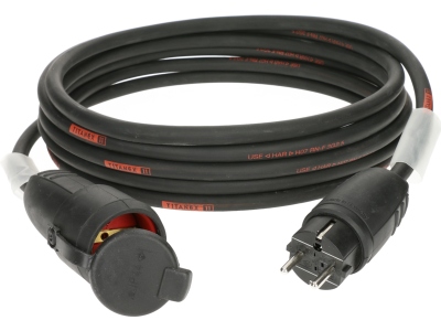 TITANEX H07RN-F power cable 3G 2.5 mm²Schuko M/F - solid rubber - 16 A - 5 m