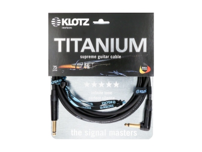 TITANIUM supreme guitar cable - 6 m - black - straight - angled