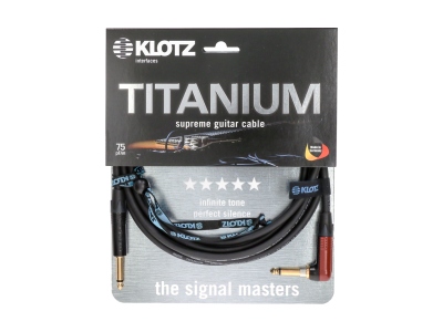 TITANIUM supreme guitar cable - 9 m - black and red - straight - angled (SilentPlug)