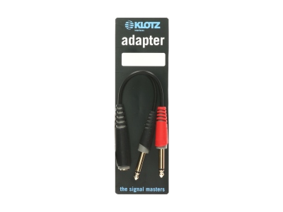 Y adapter - shortTRS socket 6.3 mm - 2 x TS 6.3 mm 0.2 m