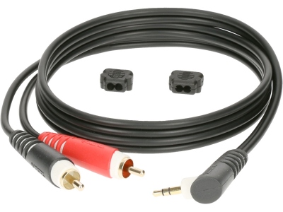 Y cable - Angled TRS3.5-2xRCA 3m