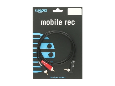 Y cable - lightweightTRS 3.5 mm, angled - 2x RCA - 1 m