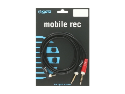 Y cable - lightweightTRS 3.5 mm, angled - 2x TS 6.3 mm - 2 m