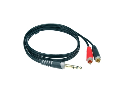 Y cable - lightweightTRS 6.3 mm - 2x RCA - 2 m