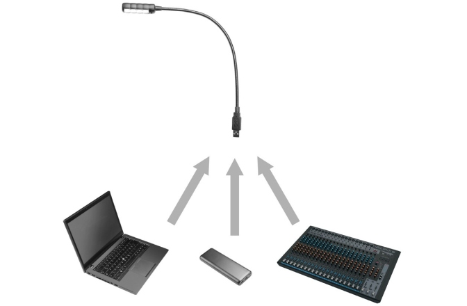 Lampada con gooseneck Adam Hall SLED 1 ULTRA USB A