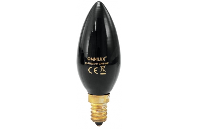 Lampă UV Omnilux C35 230V/40W E-14 UV Candle Bulb
