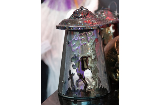 Lanterna din metal Europalms Lantern Cat, 23cm