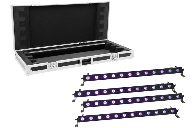 Led Bar-uri UV Eurolite Set 4x LED BAR-12 UV Bar + Case