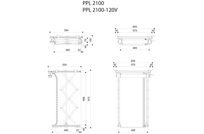 Lift pentru videoproiector  Vogels PPL2100, max.30kg