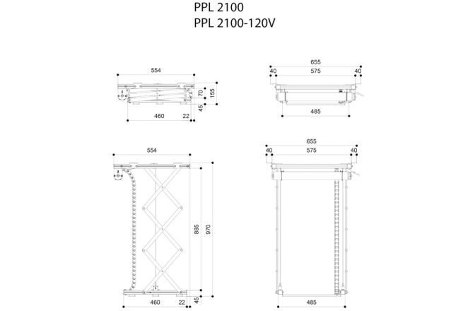 Lift pentru videoproiector  Vogels PPL2100, max.30kg