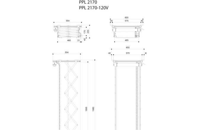 Lift pentru videoproiector  Vogels PPL2170, max.30kg, Argintiu