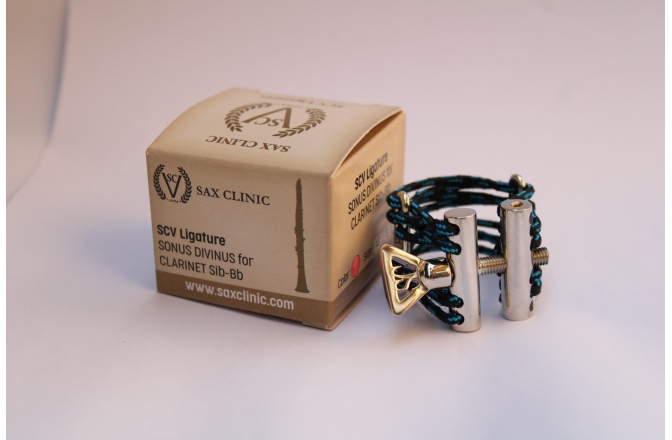Ligatură clarinet Bb SCV Ligatures Sonus Divinus Bb-Clarinet BRASS S Nickel Plating Blue