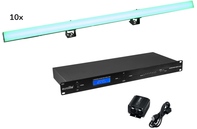 Lumini de scena Eurolite Set 10x LED PR-100/32 Pixel DMX Rail + DMX Software