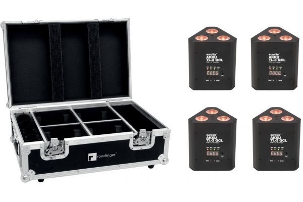 Set 4x AKKU TL-3 QCL RGB+UV Trusslight + Case with charging function