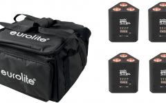 Lumini led alimentate pe baterii Eurolite Set 4x AKKU TL-3 QCL RGB+UV Trusslight + SB-4 Soft Bag