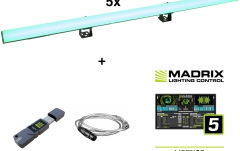 Lumini LED pentru scena Eurolite Set 5x LED PR-100/32 Pixel DMX Rail + Madrix Software