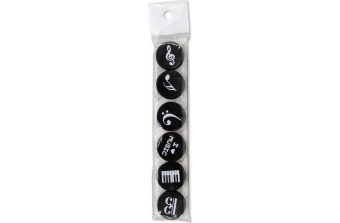 Magneți cu Simboluri Muzicale No brand Music Notes Magnets 6 Pack