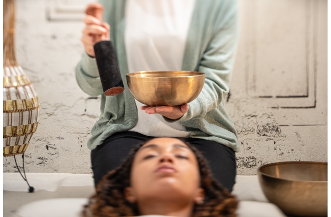 Maletă Bol de Meditație Meinl Resonant Mallet Large - 10.24" / 26 cm Suede Leather