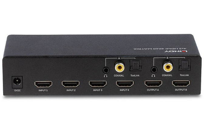 HDMI Matrix 4×2 Lindy Matrix 4x2 HDMI 4K60 38084
