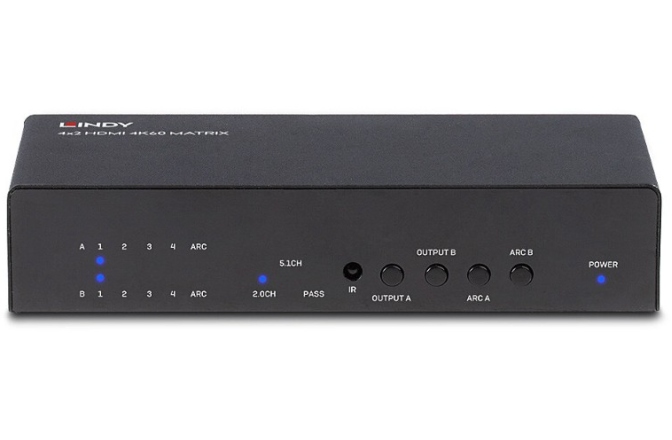 HDMI Matrix 4×2 Lindy Matrix 4x2 HDMI 4K60 38084