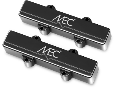  Active J/J-Style Bass Pickup Set, Metal Cover, 4-String - Black Chrome