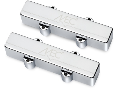  Active J/J-Style Bass Pickup Set, Metal Cover, 4-String - Chrome