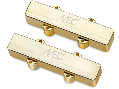  Active J/J-Style Bass Pickup Set, Metal Cover, 4-String - Gold