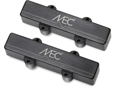  Active J/J-Style Bass Pickup Set, Metal Cover, 5-String - Brushed Black Chrome