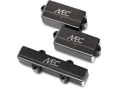  Active P/J-Style Bass Pickup Set, Metal Cover, 4-String - Black Chrome