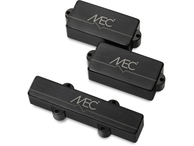  Active P/J-Style Bass Pickup Set, Metal Cover, 4-String - Brushed Black Chrome