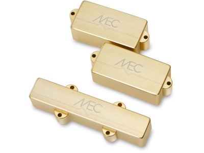  Active P/J-Style Bass Pickup Set, Metal Cover, 4-String - Brushed Gold