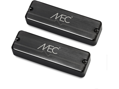  Active Soapbar Humbucker Bass Pickup Set, Metal Cover, 5-String - Brushed Black Chrome
