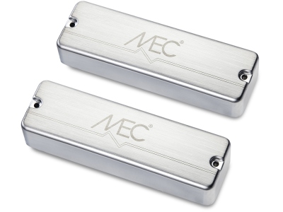  Active Soapbar Humbucker Bass Pickup Set, Metal Cover, 5-String - Brushed Chrome