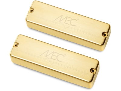  Active Soapbar Humbucker Bass Pickup Set, Metal Cover, 5-String - Brushed Gold
