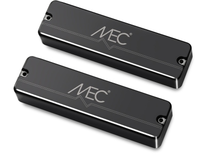  Active Soapbar Humbucker Bass Pickup Set, Metal Cover, 6-String - Black Chrome