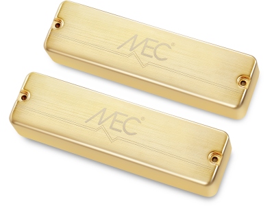  Active Soapbar Humbucker Bass Pickup Set, Metal Cover, 6-String - Brushed Gold