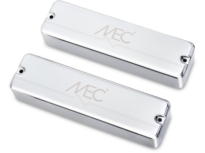  Active Soapbar Humbucker Bass Pickup Set, Metal Cover, 6-String - Chrome