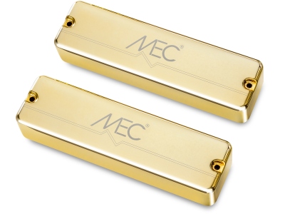  Active Soapbar Humbucker Bass Pickup Set, Metal Cover, 6-String - Gold