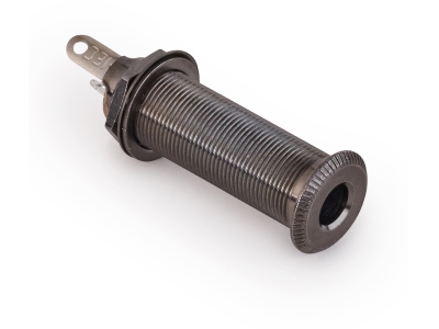  Closed Stereo Jack Socket, for Mounting in Instrument Sides - Black