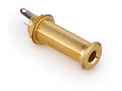  Closed Stereo Jack Socket, for Mounting in Instrument Sides - Gold