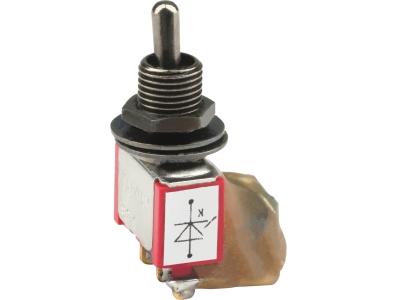  LED Mini Toggle Switch Assembly, Short, Solder Lugs, with Trim Pot, ON/ON, SPDT - Black