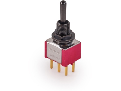  Mini Toggle Switch, Long, Print, ON/ON/ON, DP3T - Black