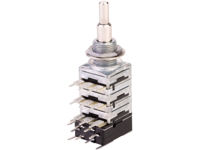  Mono + Stereo Stacked Potentiometer, B500K / (05A220K / 05C220K)/cc, Push/Pull