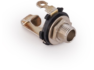  Open 6.3 mm / 1/4 Mono Jack Socket - Chrome