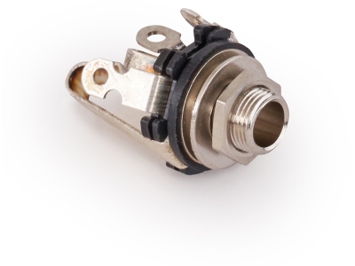  Open 6.3 mm / 1/4 Stereo Jack Socket - Chrome